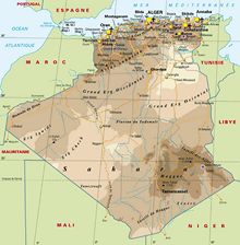 Drapeau Algérie carte, carte algérie